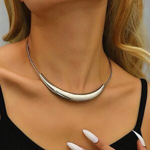 Silver Cuff Solid Choker
